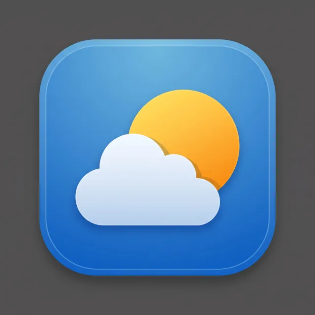 App icon design for a weather app. Minimalist representation of a sun partially behind a stylized cloud, subtle gradient, modern flat style. - Nano Banana 2.1