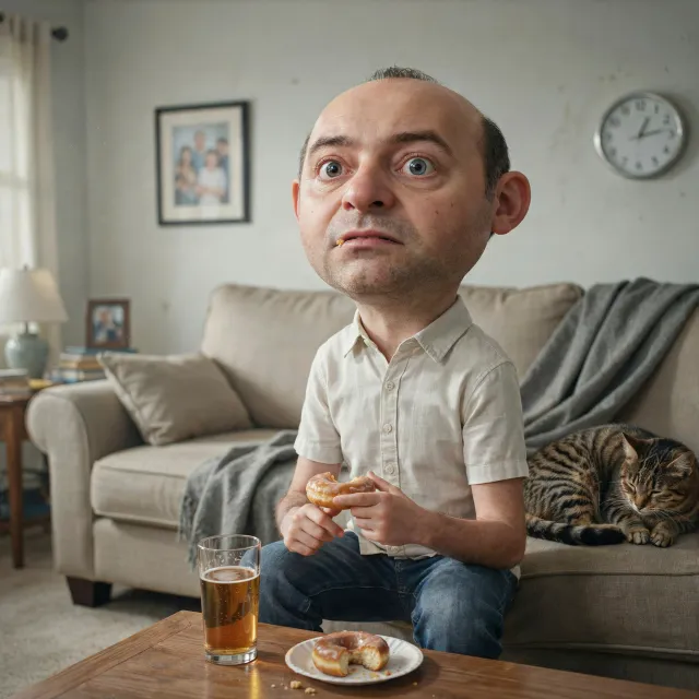 A famous cartoon character (e.g. Homer Simpson) rendered fully photorealistically as if a… - Ideogram 4.0 (Quality)