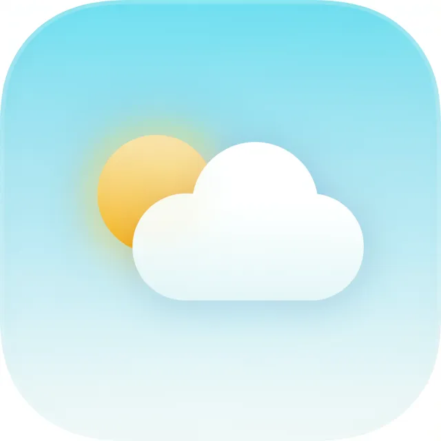 App icon design for a weather app. Minimalist representation of a sun partially behind a… - Ideogram 4.0 (Quality)