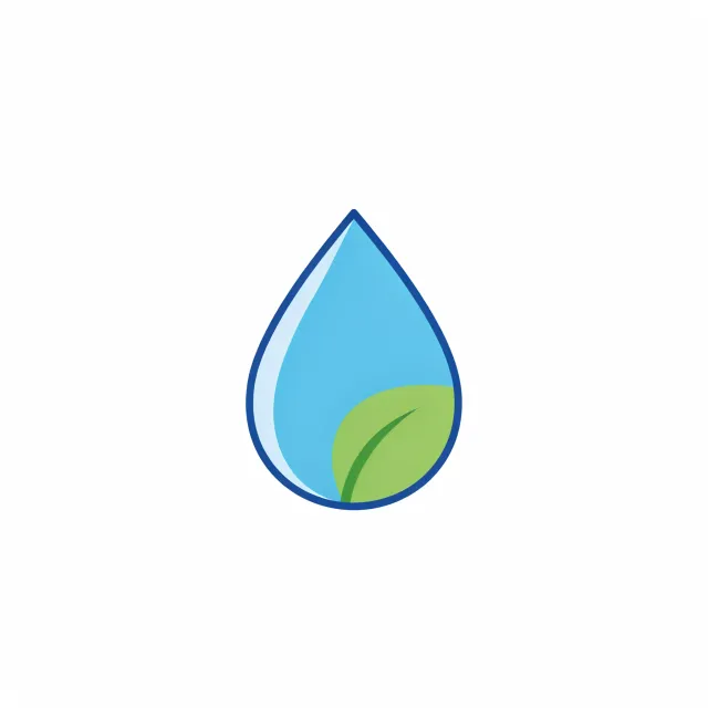 Visual element for an infographic about water conservation. Stylized water droplet icon… - Ideogram 4.0 (Quality)