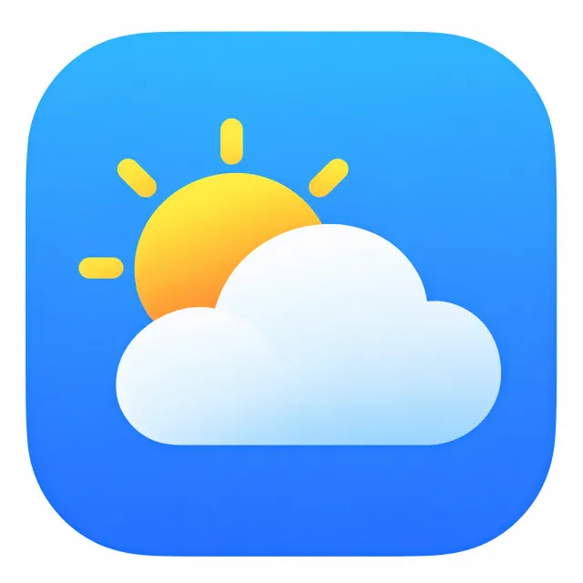 App icon design for a weather app. Minimalist representation of a sun partially behind a… - OpenAI GPT Image 2.5 Sunburst