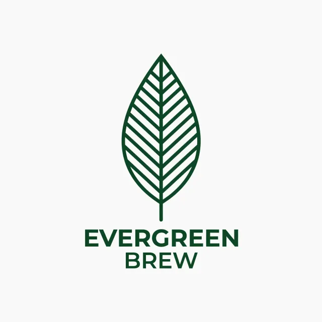 Minimalist logo for a sustainable coffee brand 'Evergreen Brew', single leaf motif, clean… - XAI Grok Imagine (Quality)