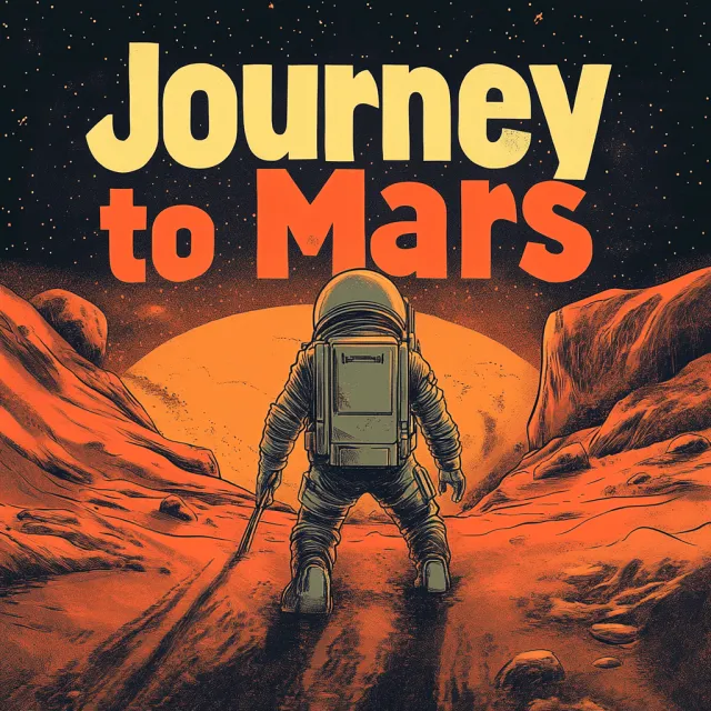 A book cover showing the title "Journey to Mars" along with an astronaut illustration… - Midjourney V6.1