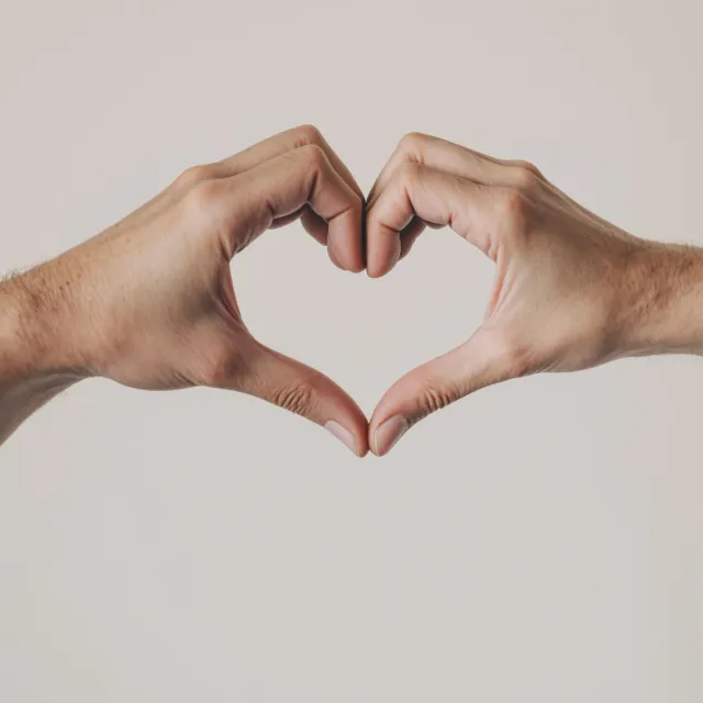 Two hands forming a heart shape together against a plain background - Black Forest Labs Flux 1.1 Pro Ultra