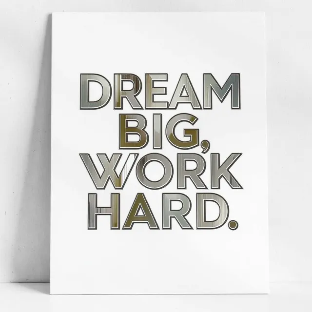A motivational poster with the quote "Dream Big, Work Hard" in stylized font, minimalist… - Black Forest Labs FLUX.1 Kontext Max