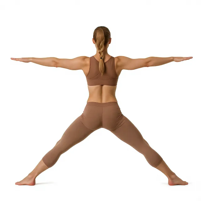 A yoga practitioner in a complex pose, arms and legs fully extended (full-body view) - Black Forest Labs FLUX.1 Kontext Max