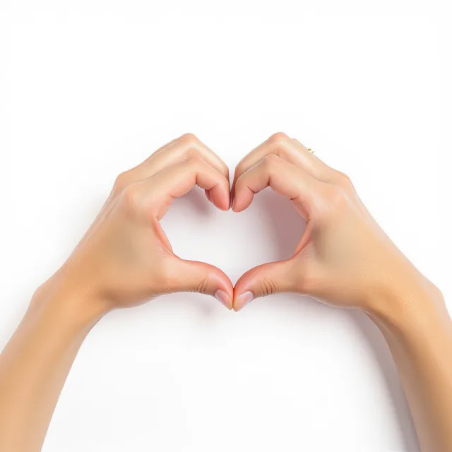 Two hands forming a heart shape together against a plain background - Black Forest Labs FLUX.1 Kontext Max