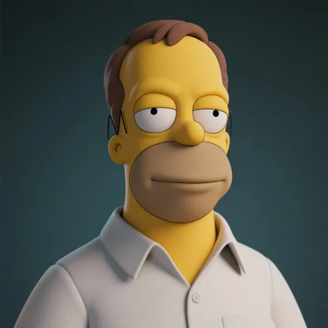 A famous cartoon character (e.g. Homer Simpson) rendered fully photorealistically as if a… - Bytedance Seedream 3.0