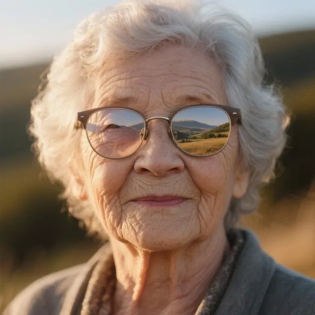A ultra high-resolution portrait of an elderly woman with silver hair and bifocal… - Bytedance Seedream 3.0