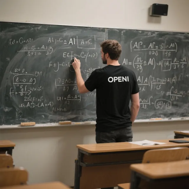 Photorealistic depiction of a man wearing a clearly visible black OpenAI-branded T-shirt… - Bytedance Seedream 3.0