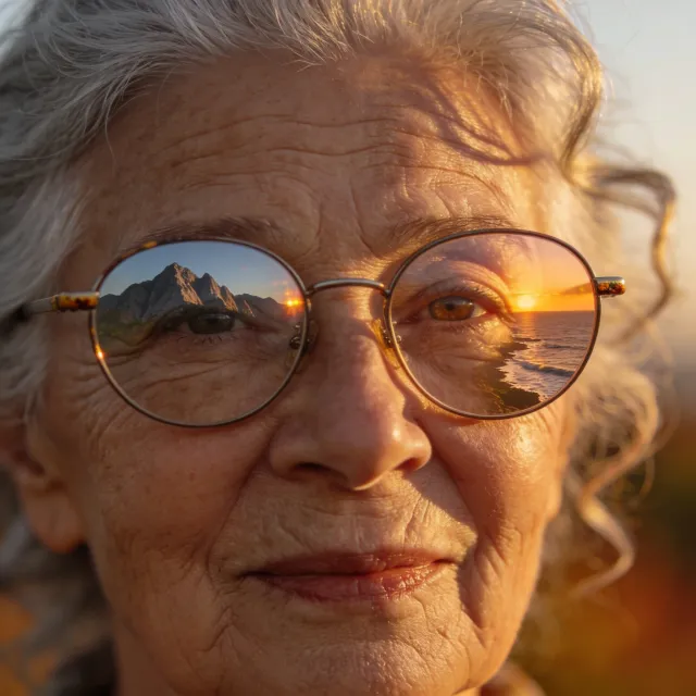 A ultra high-resolution portrait of an elderly woman with silver hair and bifocal… - Bytedance Seedream 4.5
