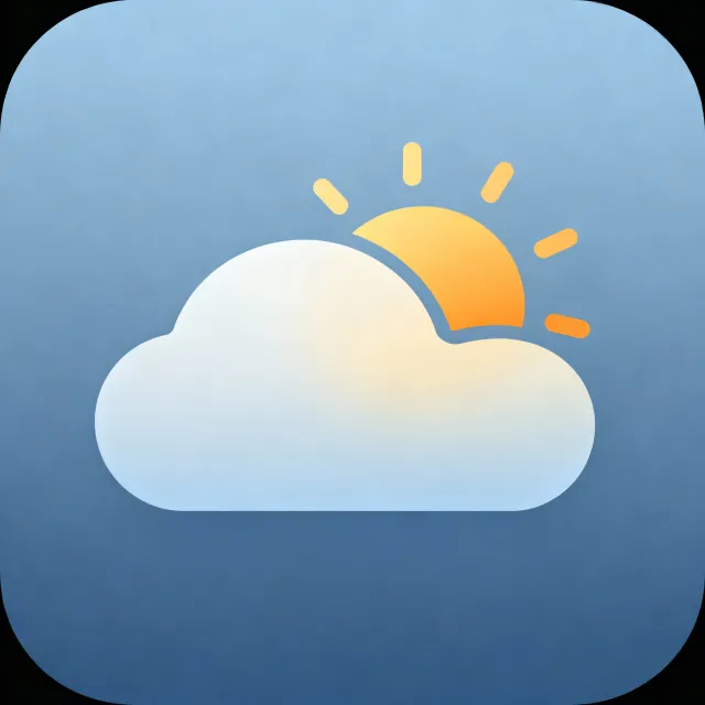 App icon design for a weather app. Minimalist representation of a sun partially behind a… - Bytedance Seedream 4.0