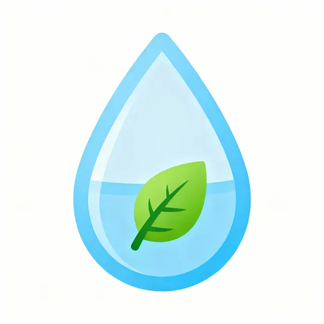Visual element for an infographic about water conservation. Stylized water droplet icon… - Bytedance Seedream 4.0