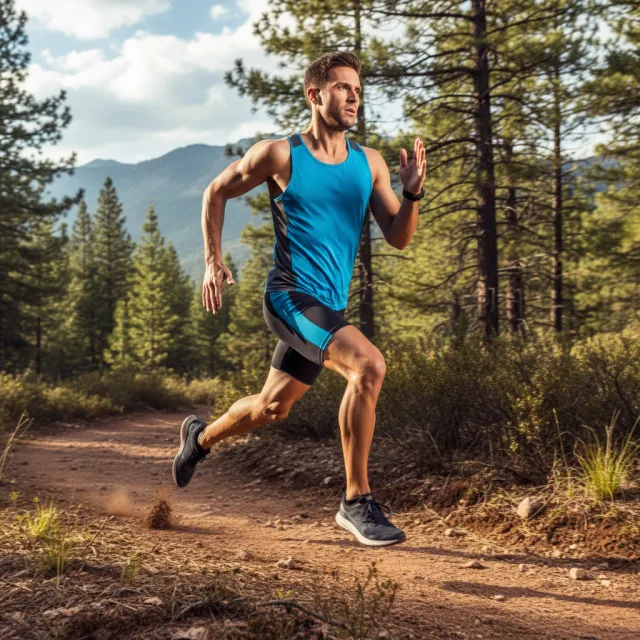 A runner mid-stride in a full-body action shot, limbs in motion and well-defined - Google Nano Banana (2.5 Flash)