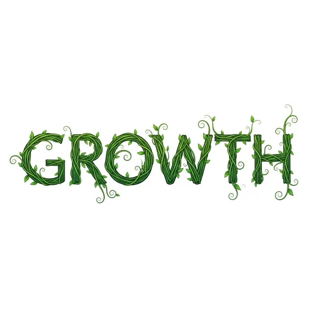 The word 'GROWTH' visualized using stylized plant vines organically forming the letters… - Google Imagen 4.0 Ultra