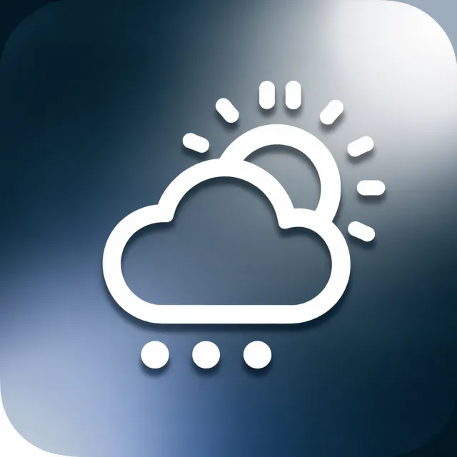 App icon design for a weather app. Minimalist representation of a sun partially behind a… - Ideogram V2