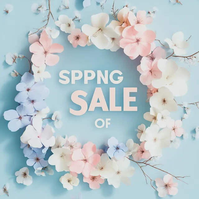 Instagram post graphic: 'SPRING SALE 30% OFF'. Floral background, pastel colors, elegant… - Midjourney V6.1