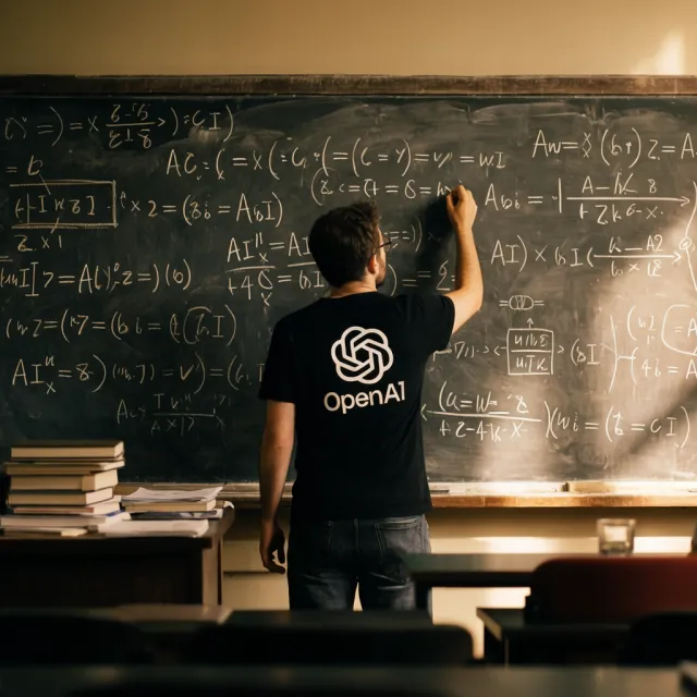 Photorealistic depiction of a man wearing a clearly visible black OpenAI-branded T-shirt… - Krea 2 Large