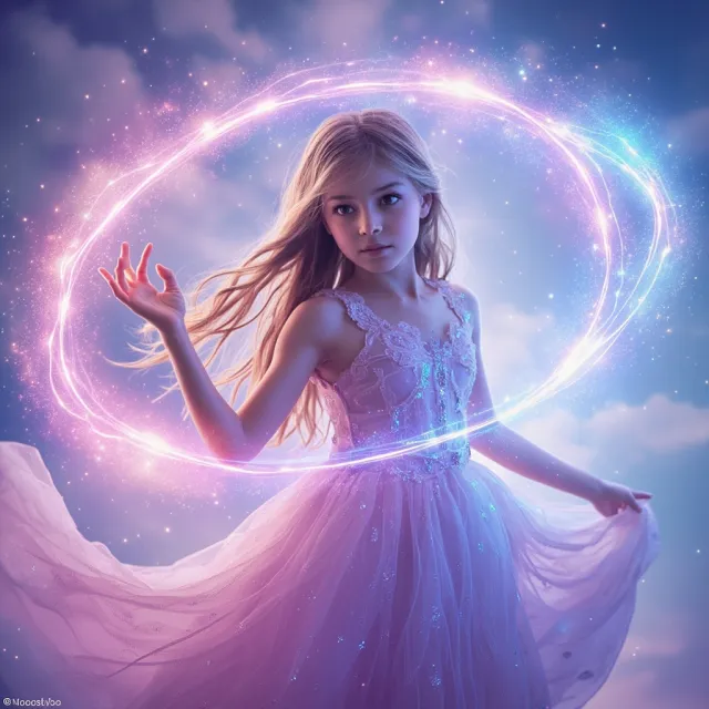 A magical girl character in a frilly dress, casting a spell (classic anime trope) - MiniMax Image-01