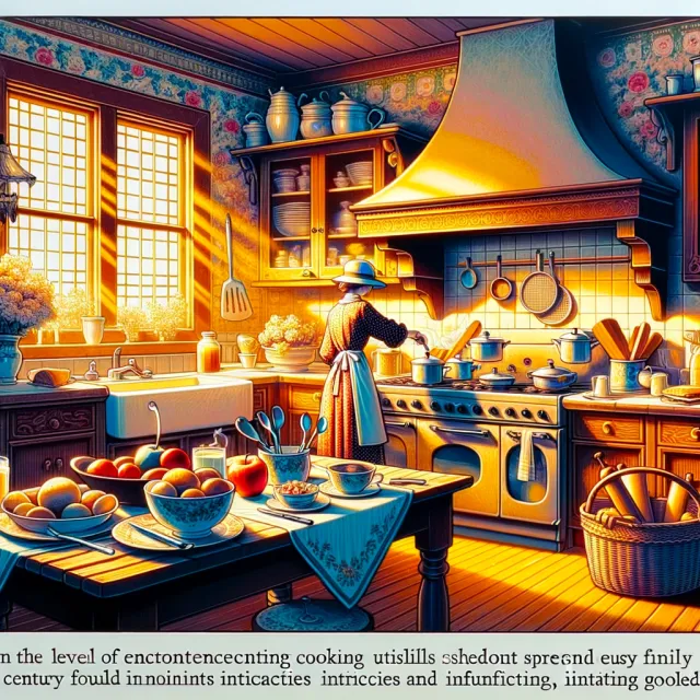 A kitchen with magical cooking implements preparing breakfast. Duplicate the artistic… - OpenAI DALL-E 3