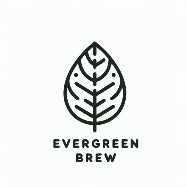 Minimalist logo for a sustainable coffee brand 'Evergreen Brew', single leaf motif, clean… - OpenAI DALL-E 3