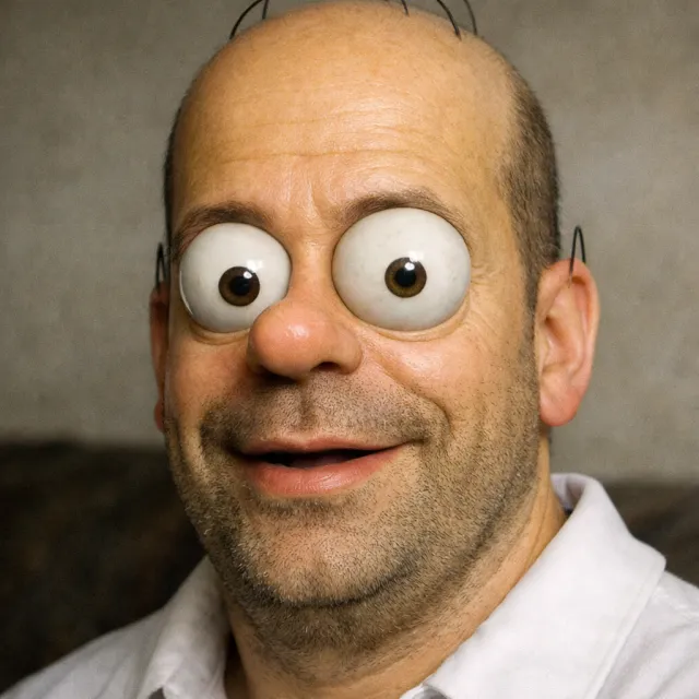 A famous cartoon character (e.g. Homer Simpson) rendered fully photorealistically as if a… - OpenAI GPT Image 1.5