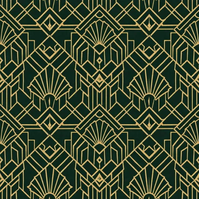 Seamless geometric pattern, Art Deco style, gold lines on deep emerald green background… - OpenAI GPT Image 1.5