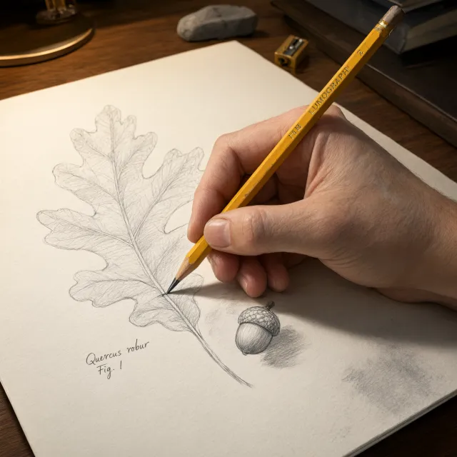 A hand drawing a sketch on paper with a pencil, the hand and pencil tip in clear focus. - Qwen-Image-3.0-Pro