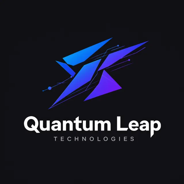 Abstract geometric logo for tech startup 'Quantum Leap', evoking connection & speed… - Alibaba Qwen-Image-3.0-Pro