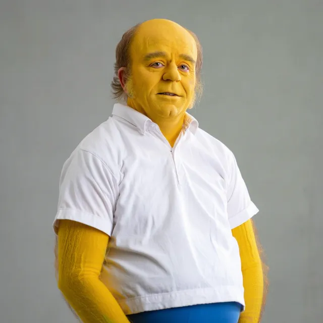 A famous cartoon character (e.g. Homer Simpson) rendered fully photorealistically as if a… - Reve Image (Halfmoon)