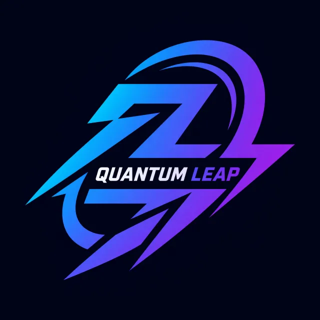 Abstract geometric logo for tech startup 'Quantum Leap', evoking connection & speed… - XAI Grok Imagine 2.0