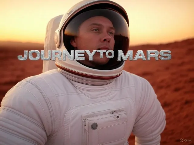 A book cover showing the title "Journey to Mars" along with an astronaut illustration… - XAI Grok 2 Image